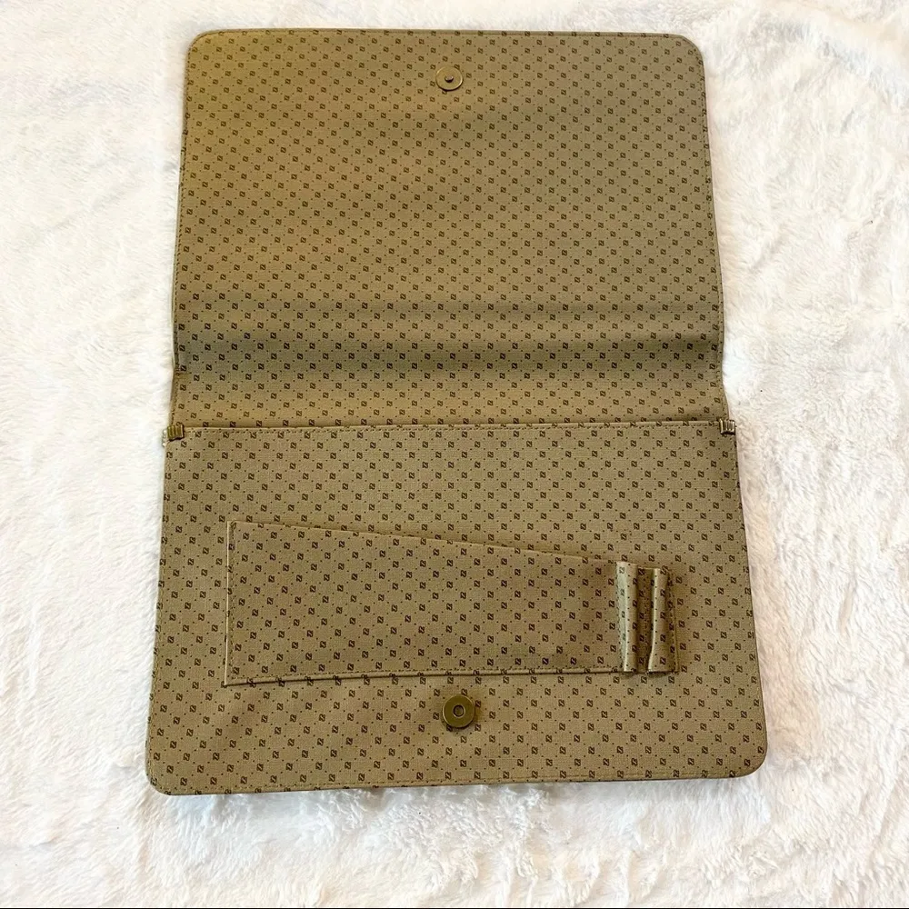 Vintage File Organizer Briefcase Portfolio Clutch Office Notepad Tablet Holder Brown - Image 8