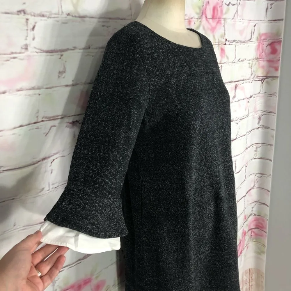 🔥5 for $25 sale🔥 Bobeau gray faux layered bell sleeve dress - Image 3