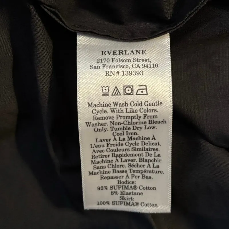 Everlane The Riviera Midi Dress Mixed Media Poplin Supima Cotton Size M Pockets - Image 5