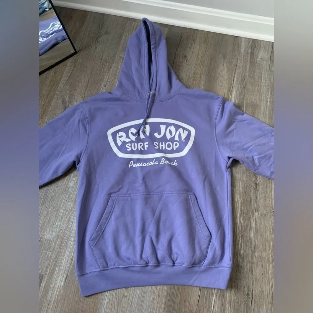 Ron Jon Surf Shop Pensacola Beach Pullover Sweatshirt Hoodie Purple White Size M - Image 3