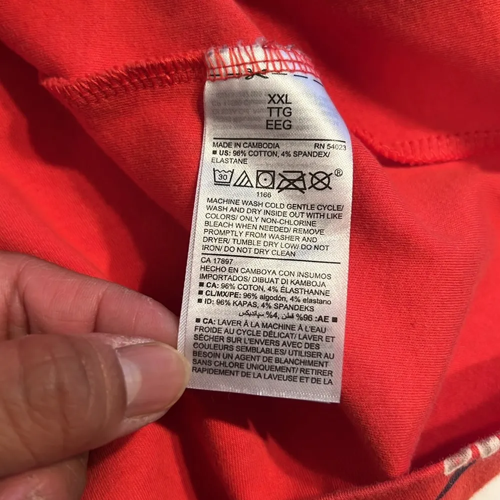 Old Navy Dress Womens XXL Red Flower Short Sleeve Mini Pencil Fit Flare - Image 8