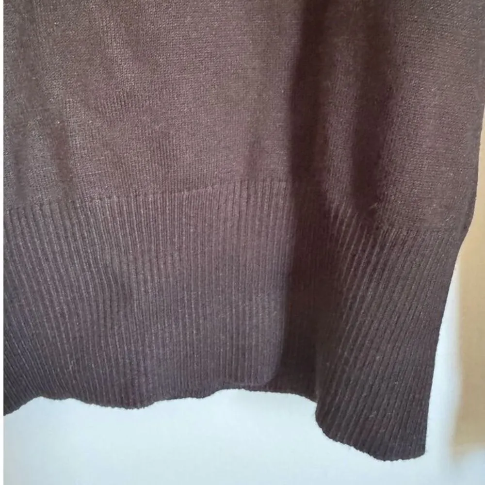 Joseph A Womens Black Ruffle Collar Long Sleeve Turtleneck Sweater sz M Feminine - Image 6