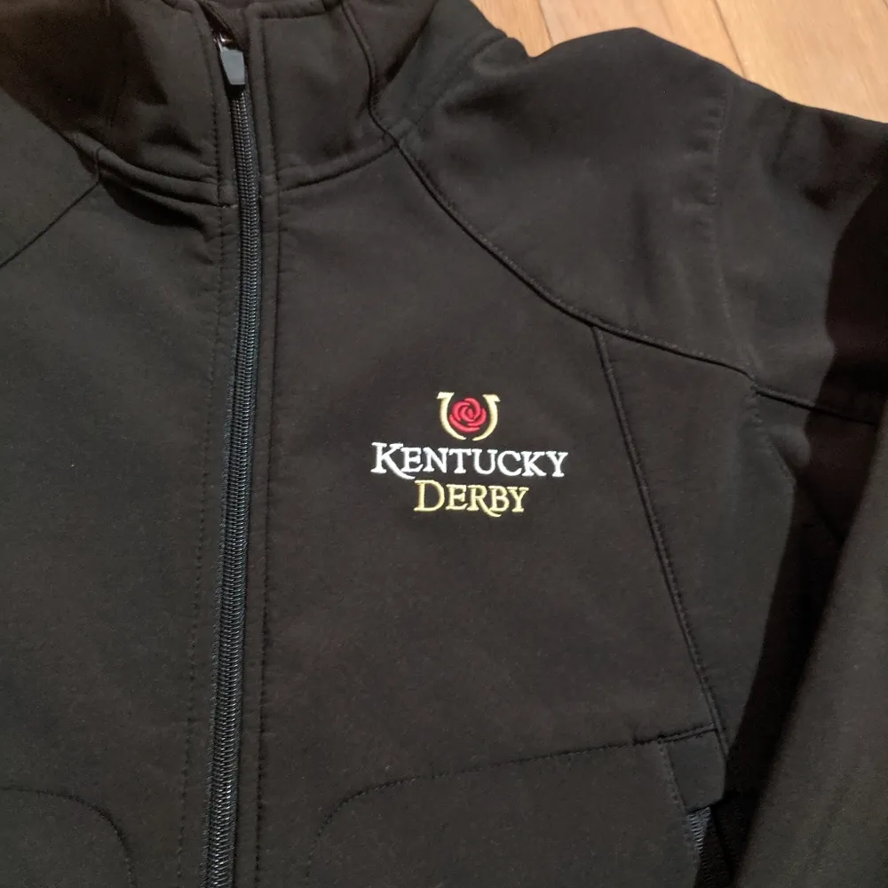 Tri-Mountain Kentucky Derby Black Windbreaker Jacket Womens Size Small - Image 3