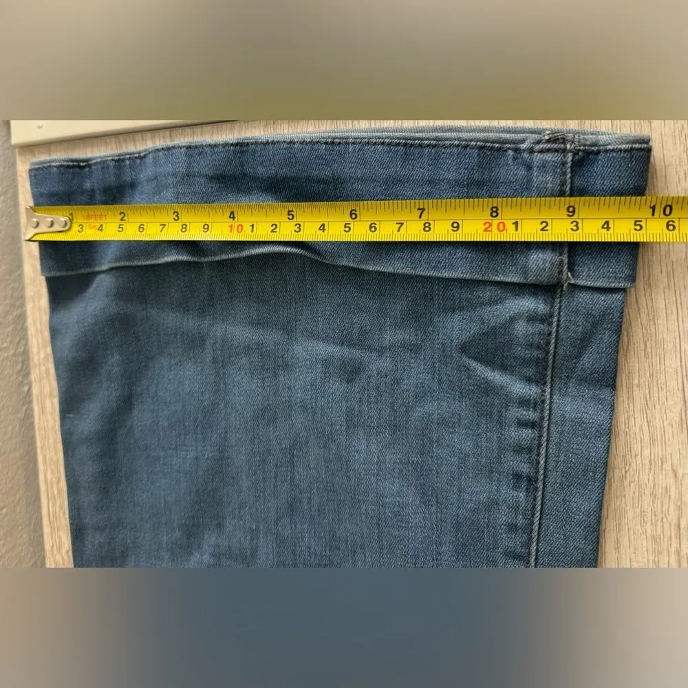 Rachel Roy High Rise Button Up Flare Jeans Size 25 Medium Wash Lightweight - Image 4