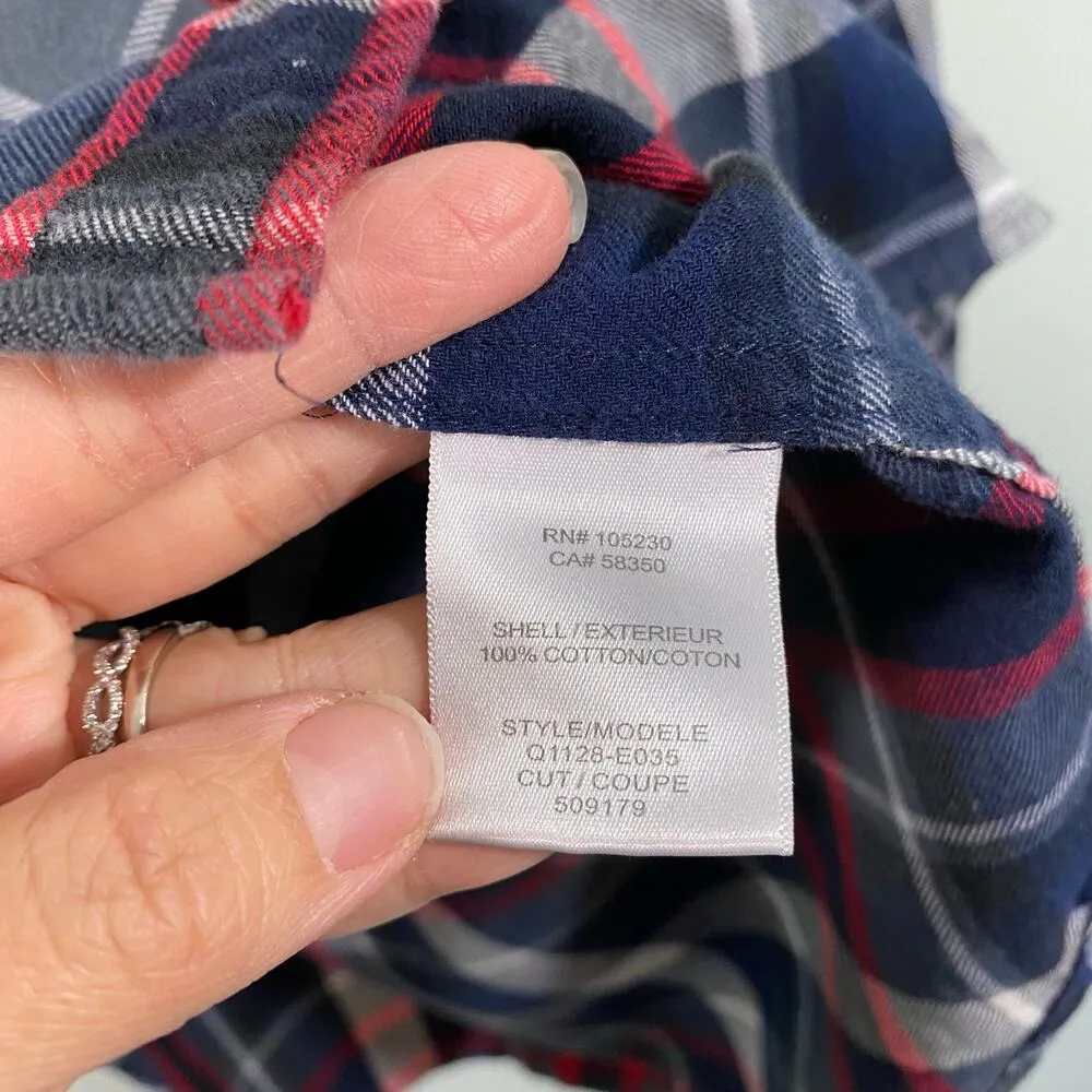 Equipment Women’s Red White and Grey Plaid Button Up Flannel Shirt Size S - Image 7