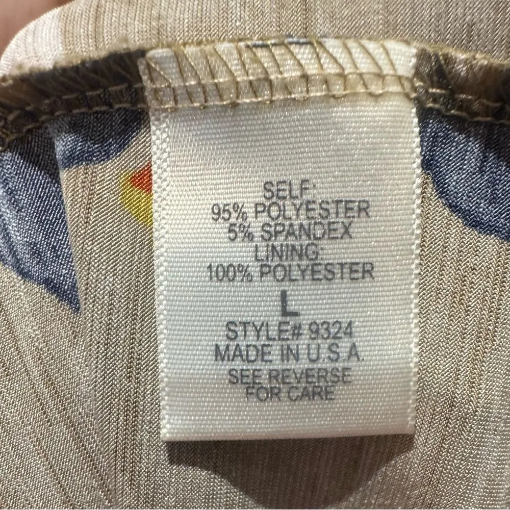 Freeway mocha navy burnt orange and mustard yellow paisley maxi dress large - Image 6