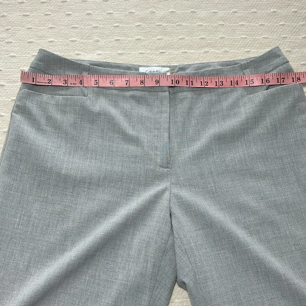 Calvin Klein Womens Size 10 Dress Pants Gray Striped Flat Front Lined,Modern Fit - Image 4