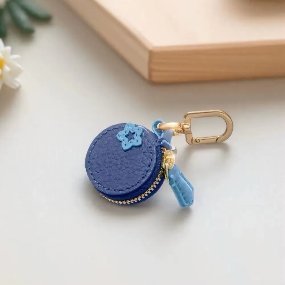 Blueberry Purse Bag Charm Zippered Coin AirTag AirPod Case NWT Blue - Image 2
