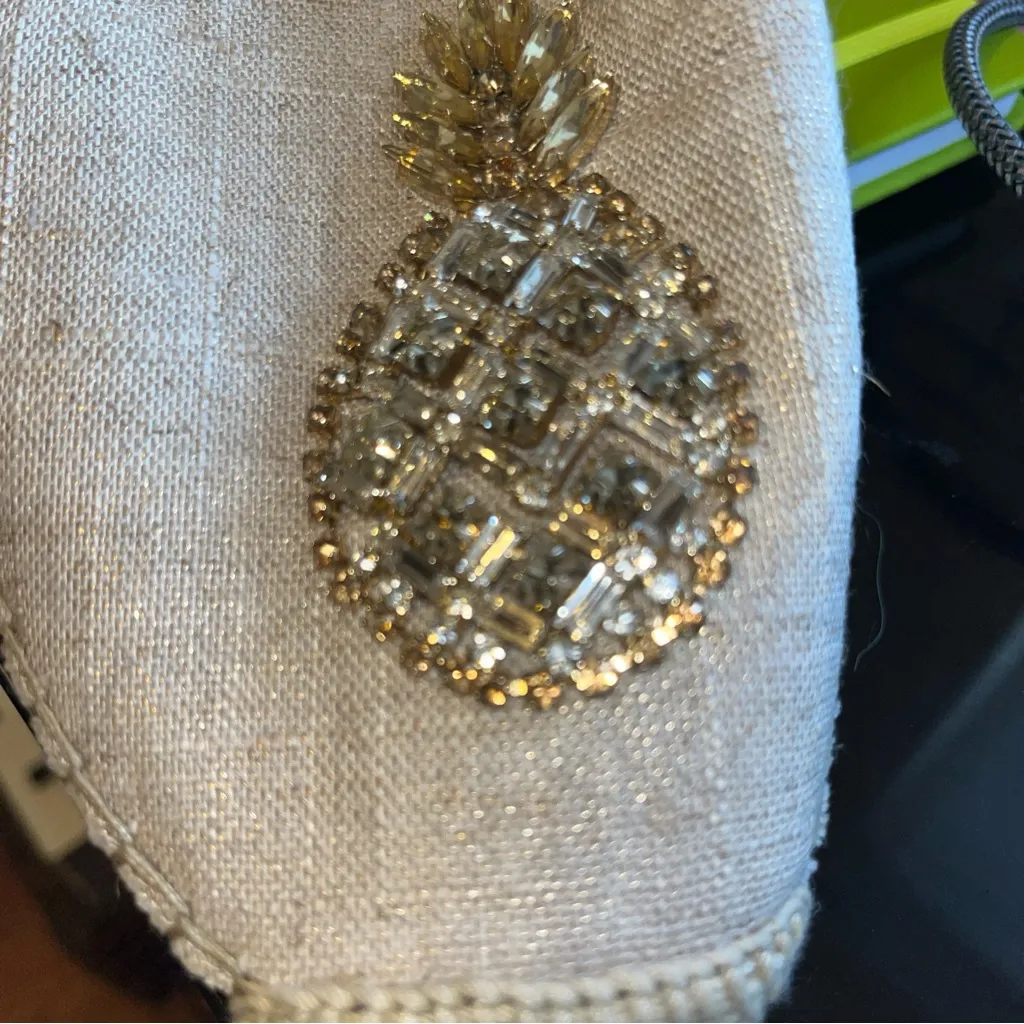 White House Black Market Cream Embellished Mules - Image 6