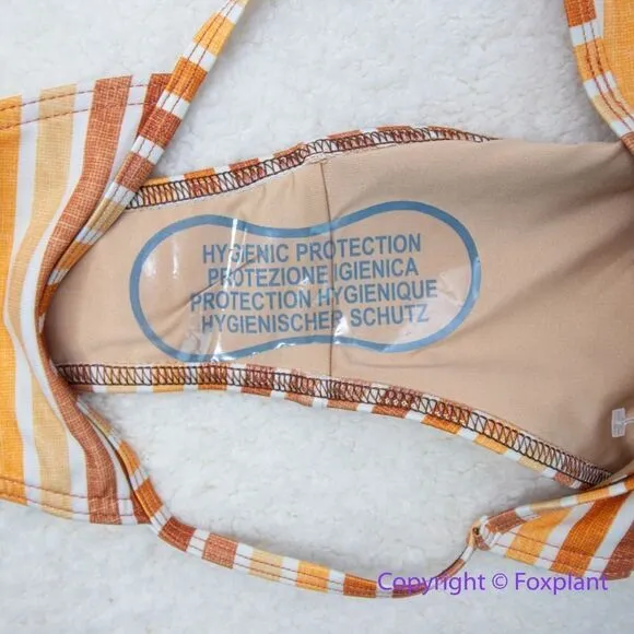 NEW Free People x Gnash Swim striped tri bikini bottom, US size‎ 4 Orange - Image 8