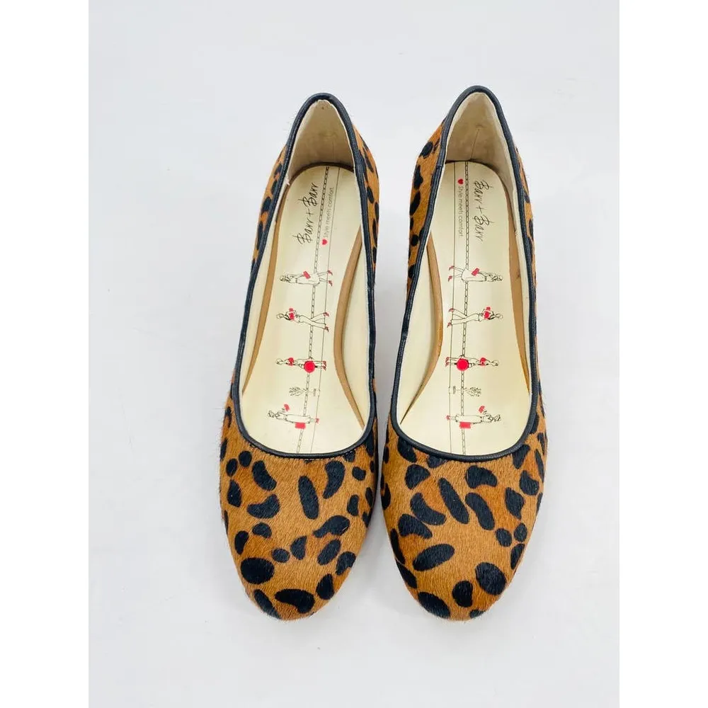 Barr + Barr Leopard Animal Print Calf Hair Leather Pumps Size 7.5 Tan - Image 7