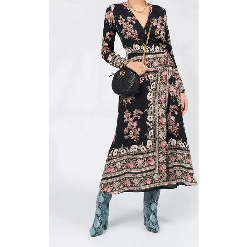 Etro Floral Paisley Print Wraparound Midi Dress Size 6‎ - Image 6