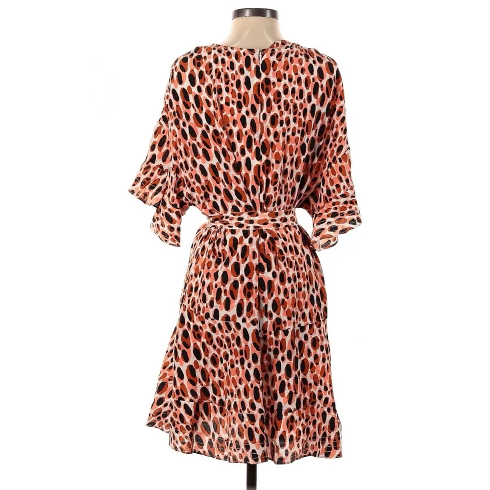 Marie Oliver Carson Dress Shift Washable Silk Leopard Animal Print Small - Image 3