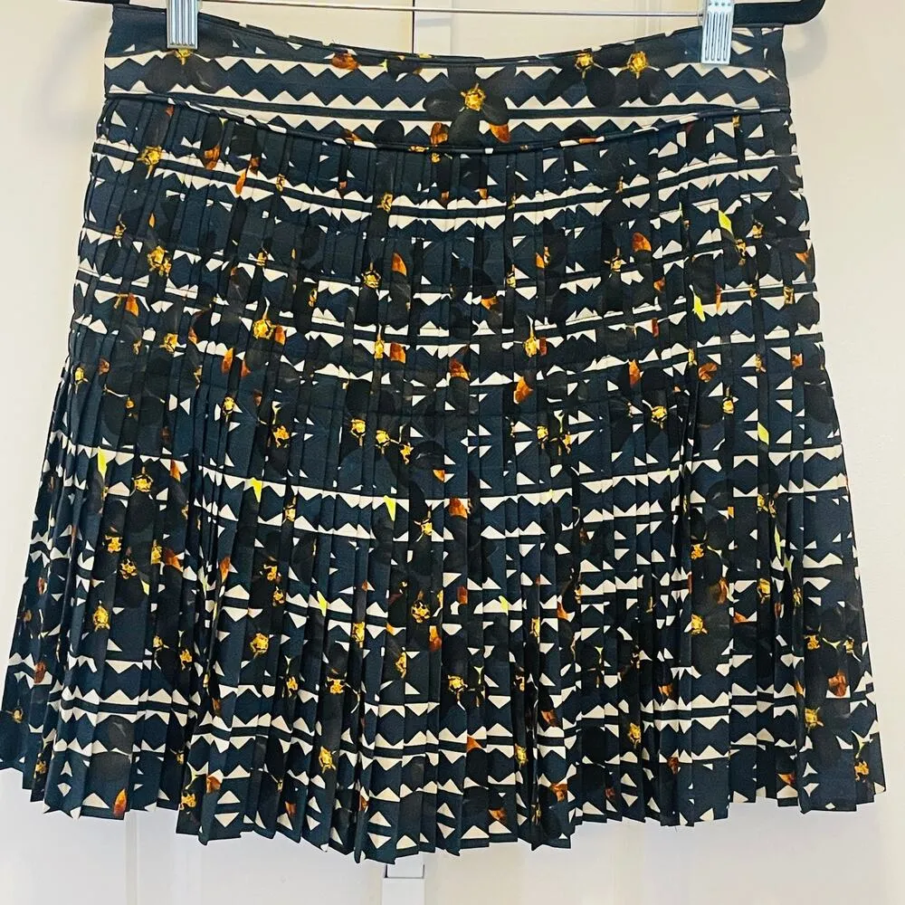 J. Crew Graphic Print Pleated Skirt - Women Size 4 - Multicolored - Image 3