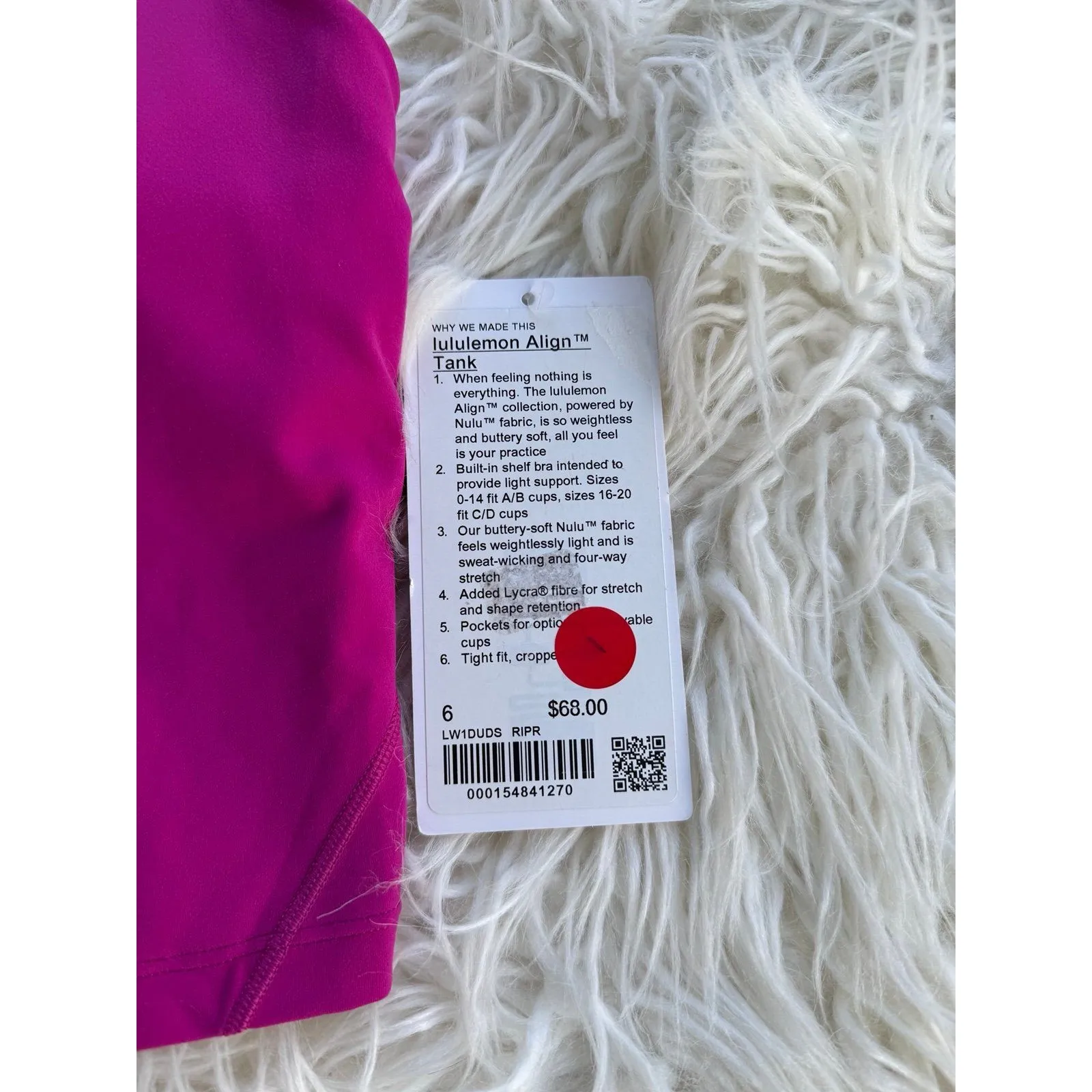 Lululemon Align Tank Top Ripened Raspberry Size 6 - Image 8