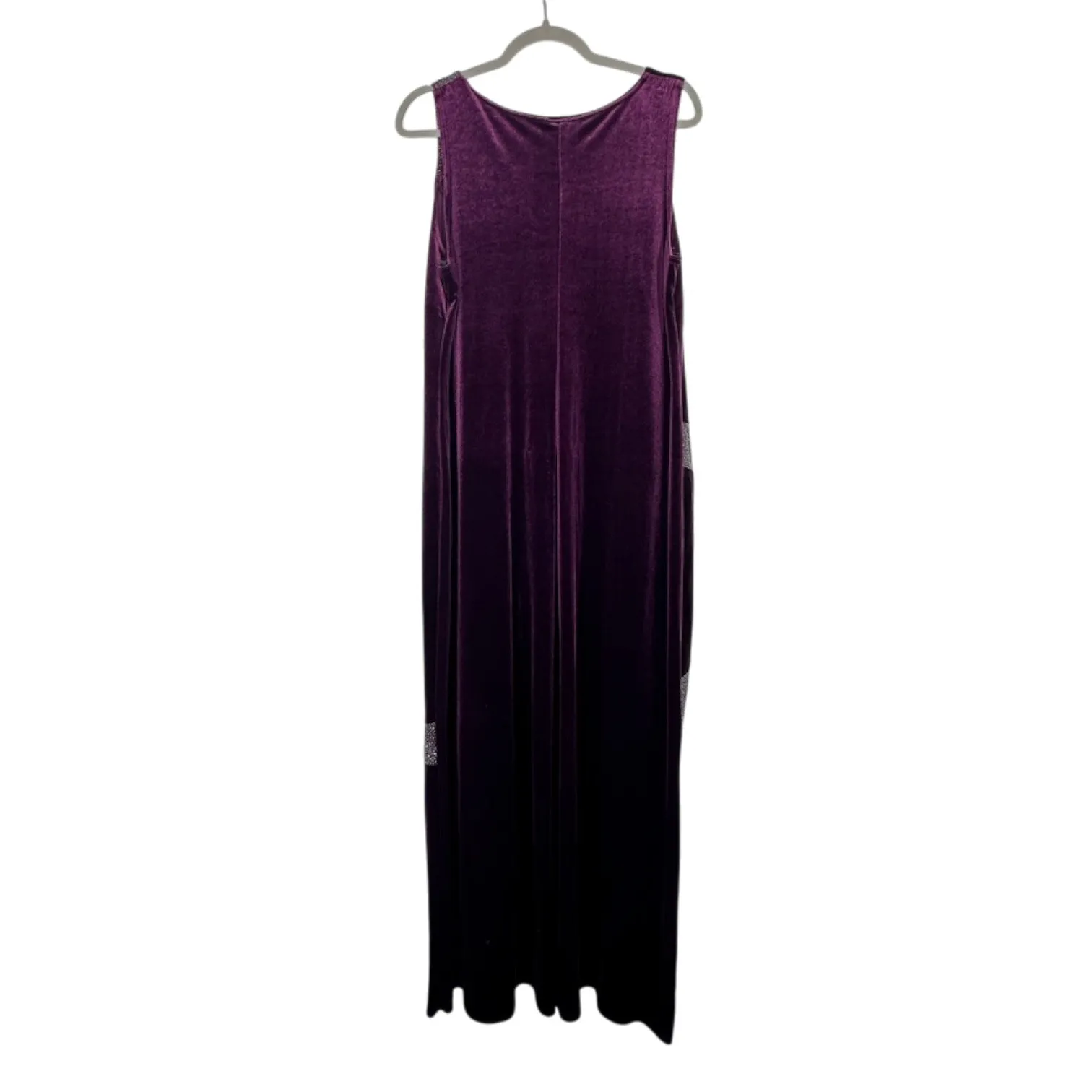 Vintage Women's Purple Velvet Rhinestone Maxi Dress Size 18 Onyx Nite Vamp Witch - Image 12