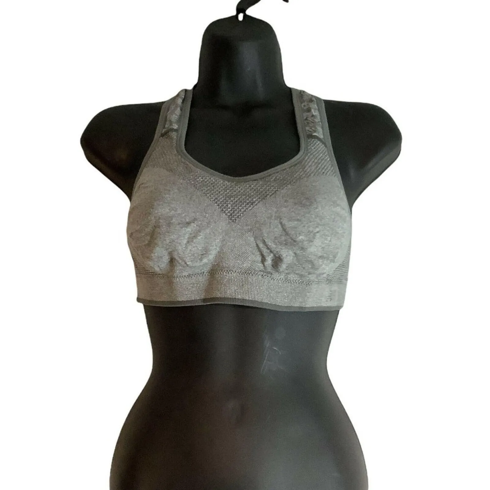 New Balance Gray Seamless Sports Bra Racerback Activewear Size Small - Image 2