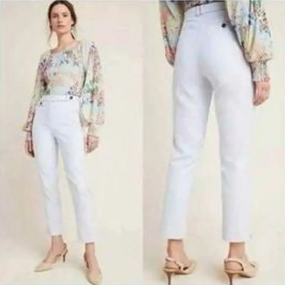NEW Anthropologie The Essential Slim Sky Blue Trouser Pants Womens Size 6 - Image 2