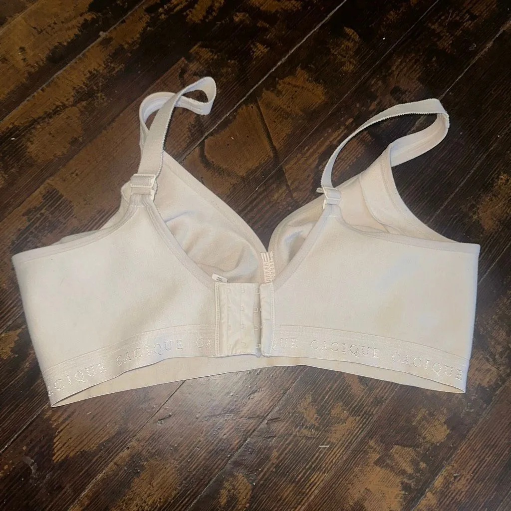 Cacique Intimates cream unlined 42DD wireless cotton bra - Image 2
