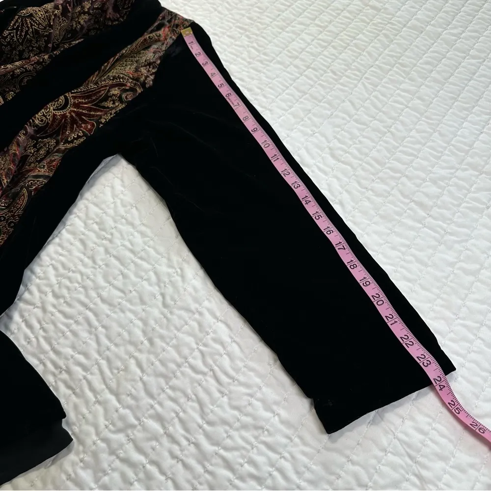 Soft Surroundings Vintage Duster Open Front Boho Velvet Fairy Whimsygoth Print - Image 6