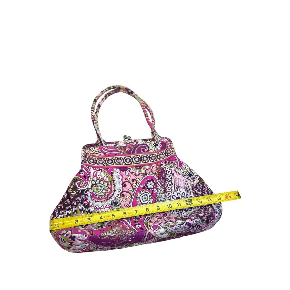 Vera Bradley Pink Paisley Kisslock Closure Handbag shoulderbag SKU 7993 - Image 9