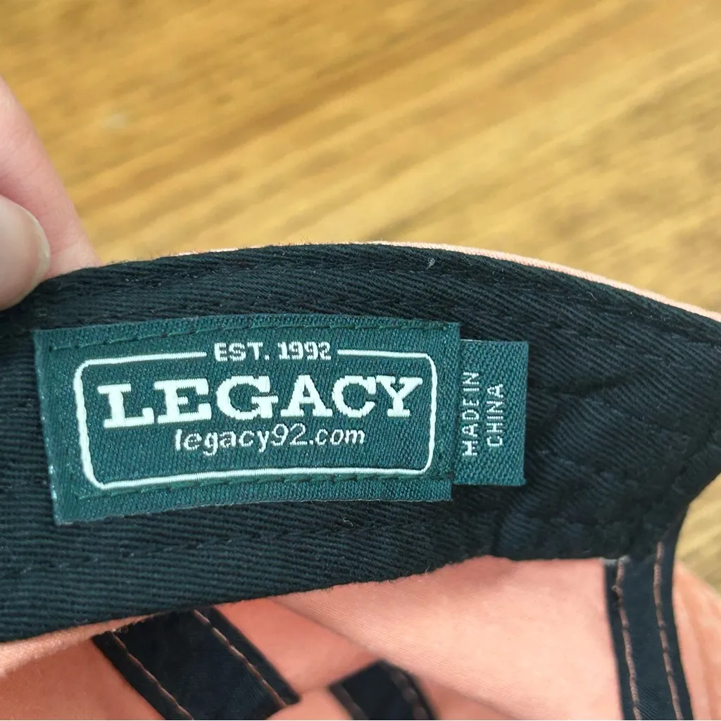 PALISADES Canvas Adjustable Baseball Cap Embroidered Front By Legend Hat Size OS Pink - Image 6