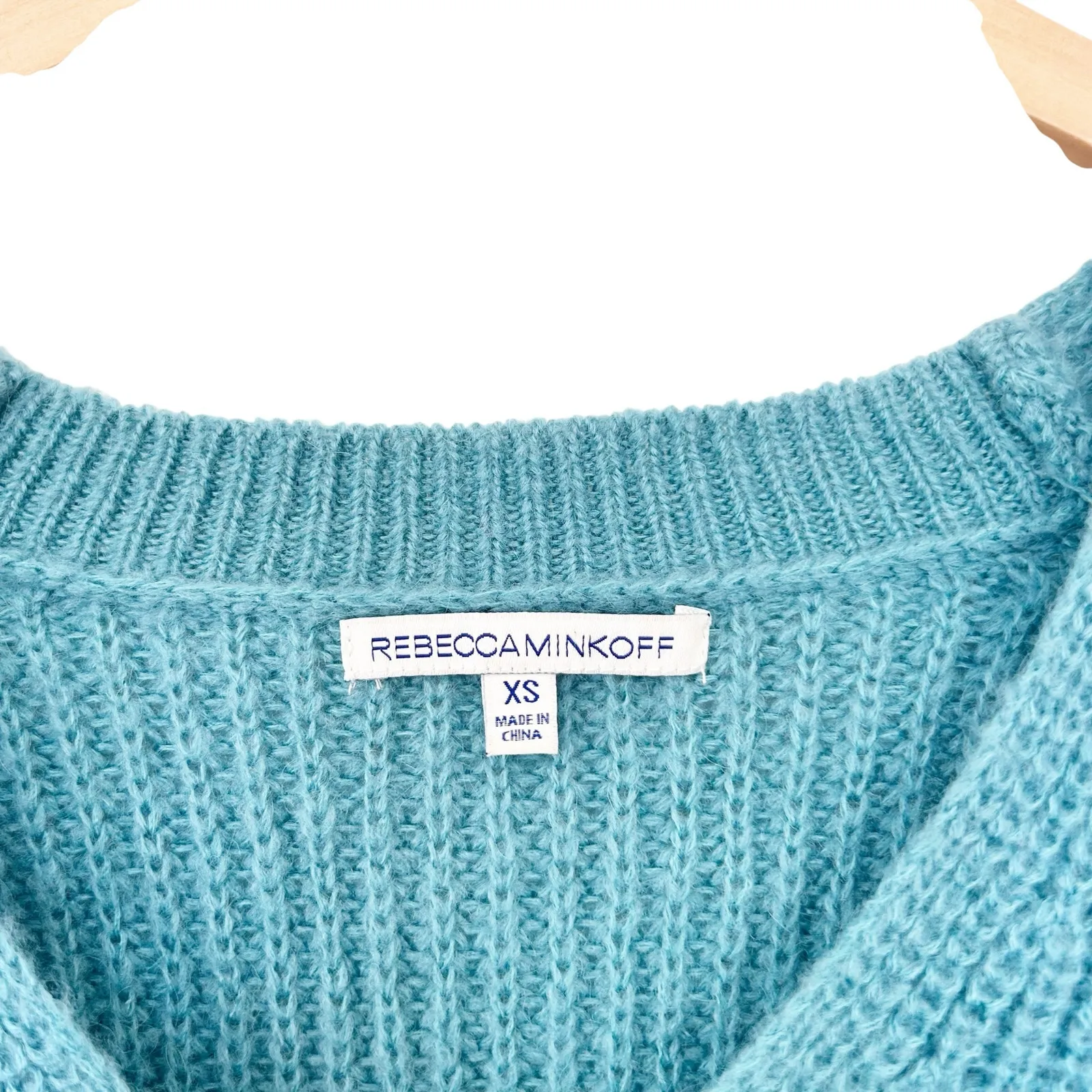 Rebecca Minkoff Teal Remi Oversized Knit Wool Alpaca Sweater Sz XS - Image 2
