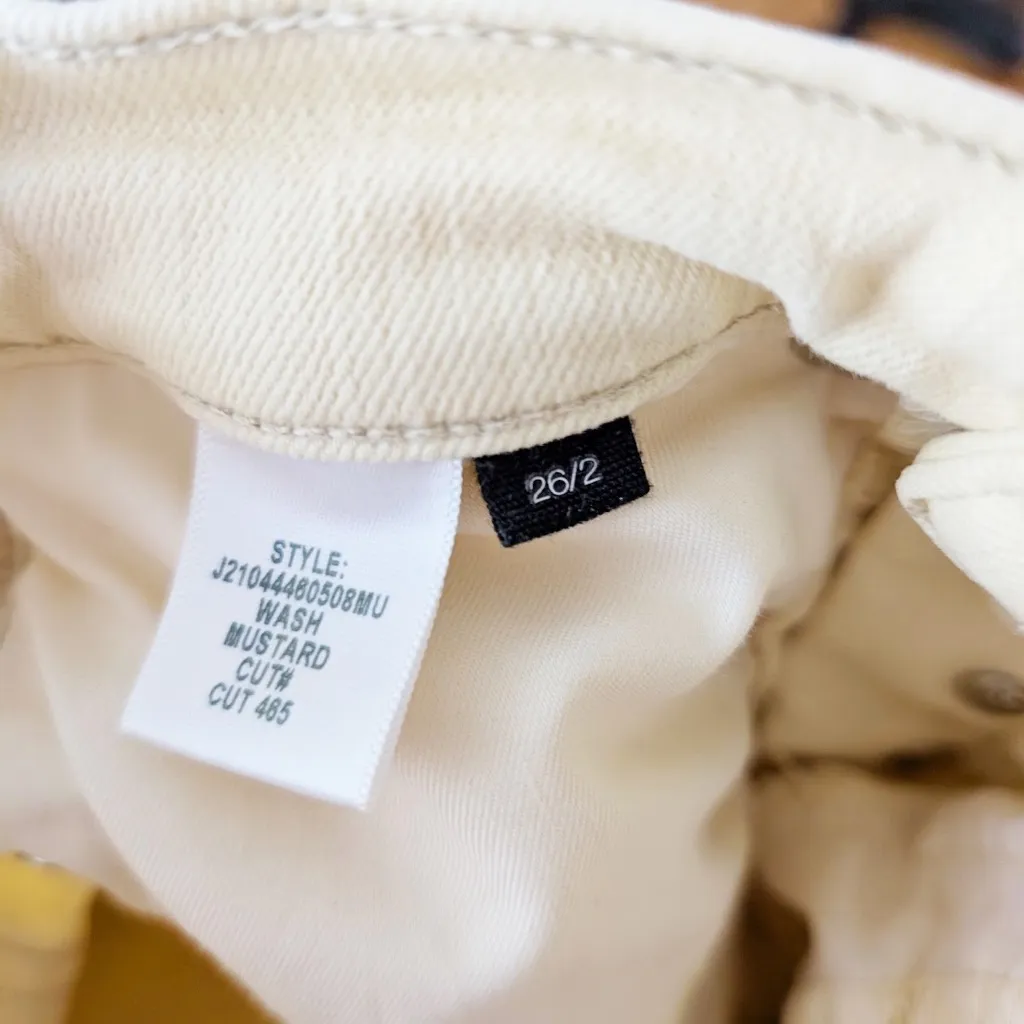 Veronica Beard Maera Skinny High Rise Cotton Stretch Denim Jeans Mustard Yellow - Image 4