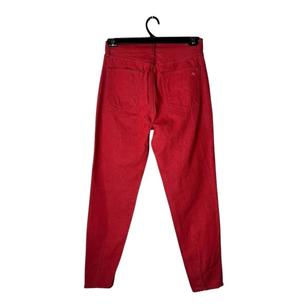 Rag & Bone Jeans Women 26 Bull Red High Rise Tapered Leg‎ Ash Jean Streetwear - Image 4