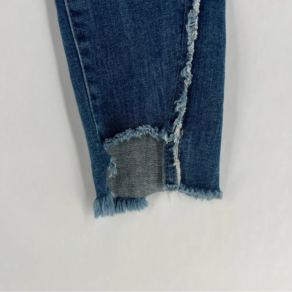 DL1961 Emma Power Legging Kilgore Frayed Raw Hem Stretch Medium Wash Denim - Image 5