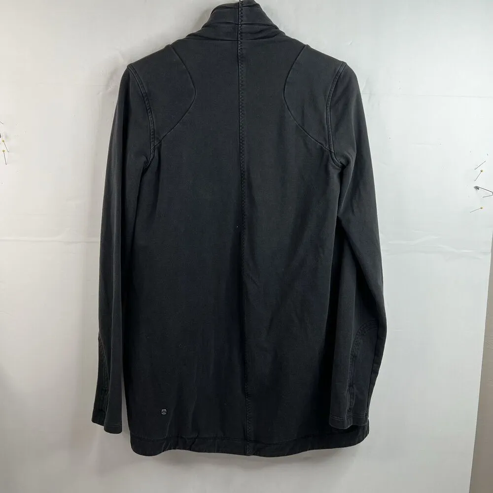 Lululemon That's A Wrap Size 6 Cardigan Sweater Faded Black Stretch French Terry - Image 13