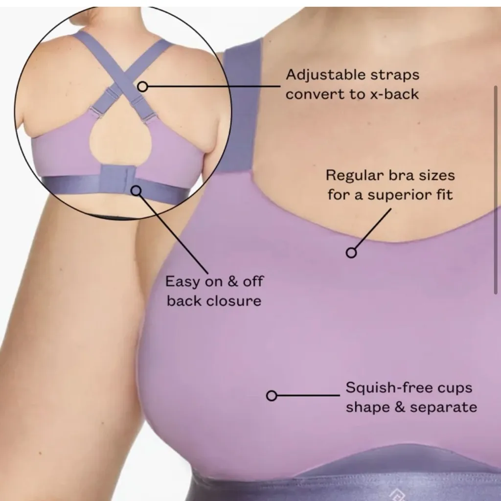 NWT ThirdLove Kinetic Adjustable Sports Bra 42C Lilac Blush High Impact Spandex - Image 3