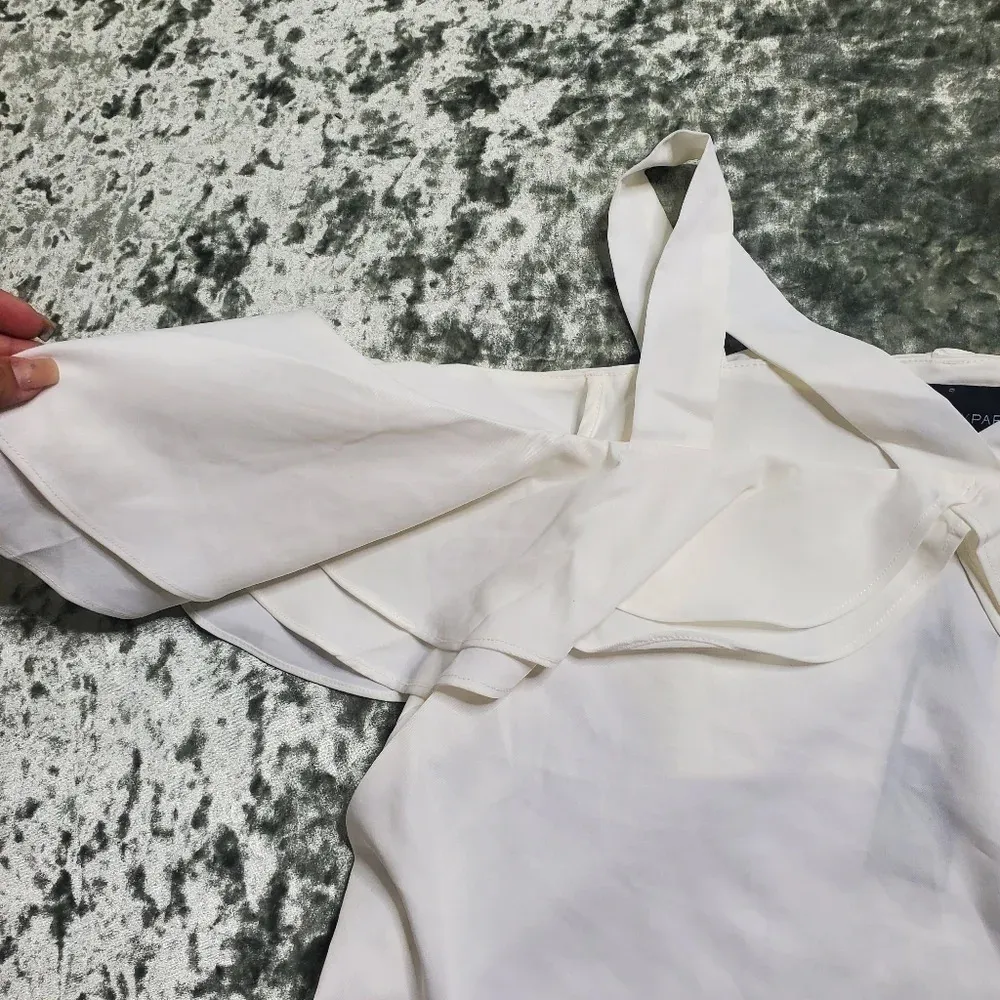 Lucy Paris White Ruffled Off The Shoulder Blouse - Image 2
