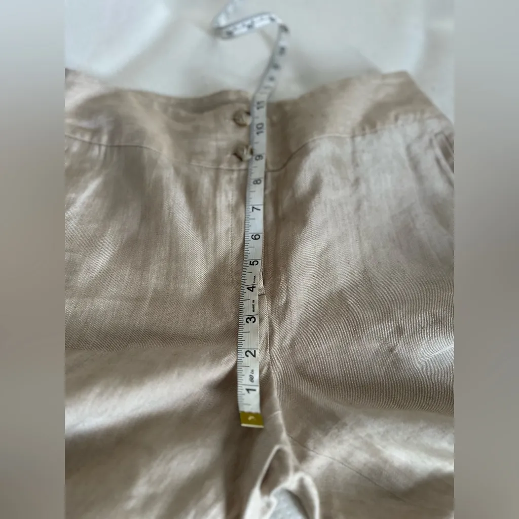 NWOT Jones New York Women’s Sz: 8P Tan Linen Flat Front Wide Leg Wide Hem Pants. - Image 6