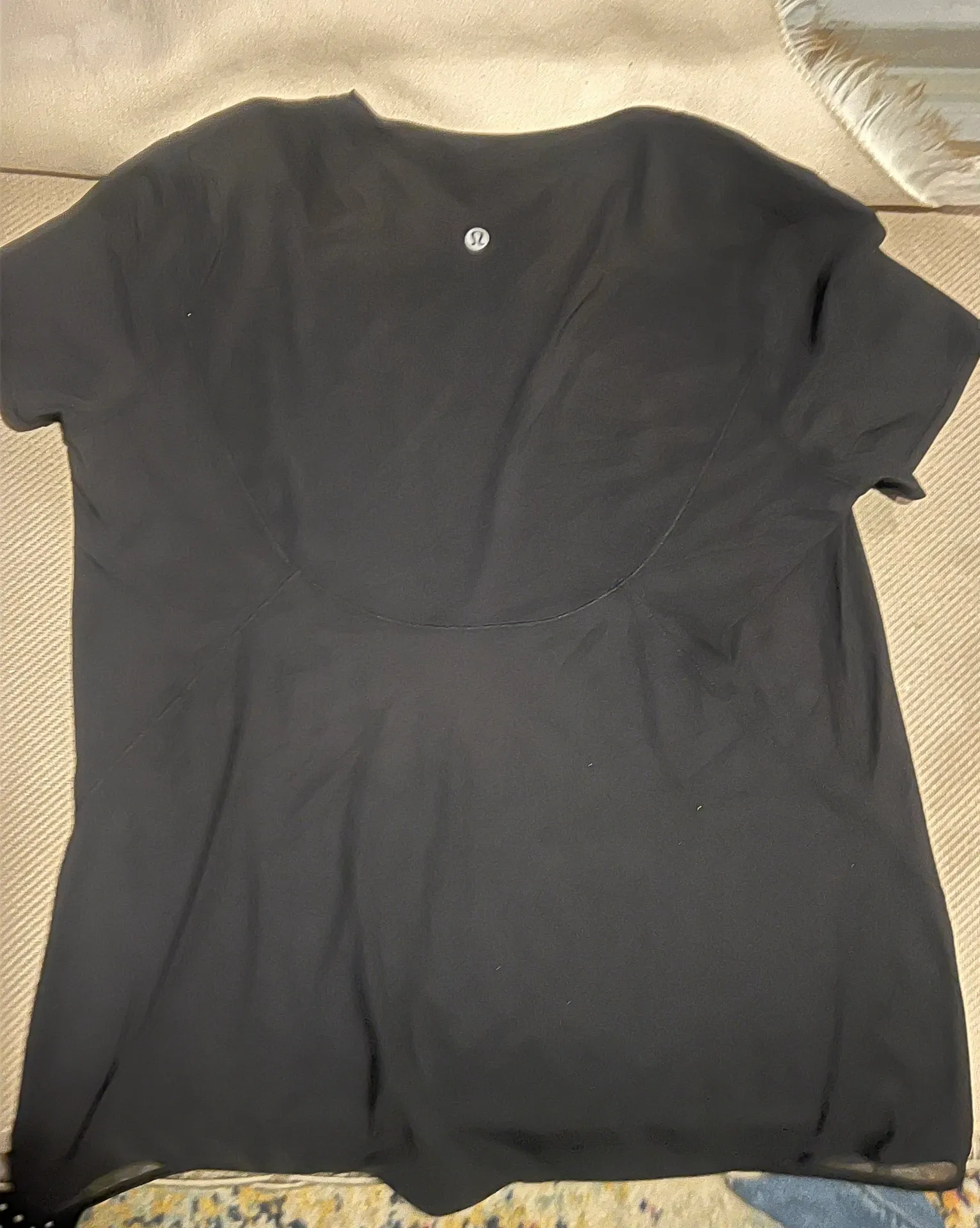 Black Swiftly Tech Top W Sheer Panel At Bottom - Image 2