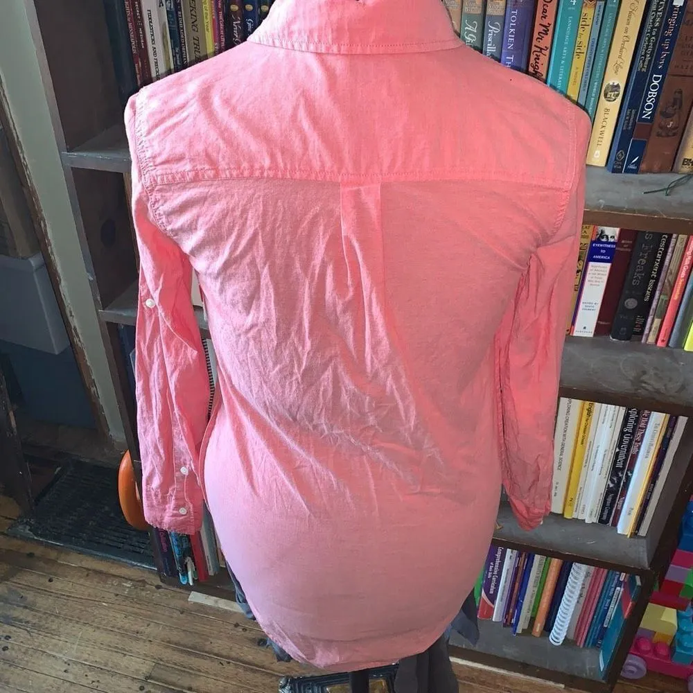 J Crew lightweight split neck XS light red long sleeve top - Image 2