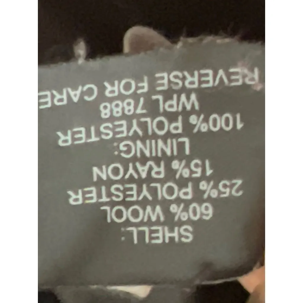 AK Anne Klein Black Wool Blend Wool Coat Double Breasted Button Front Sz M Size M - Image 5