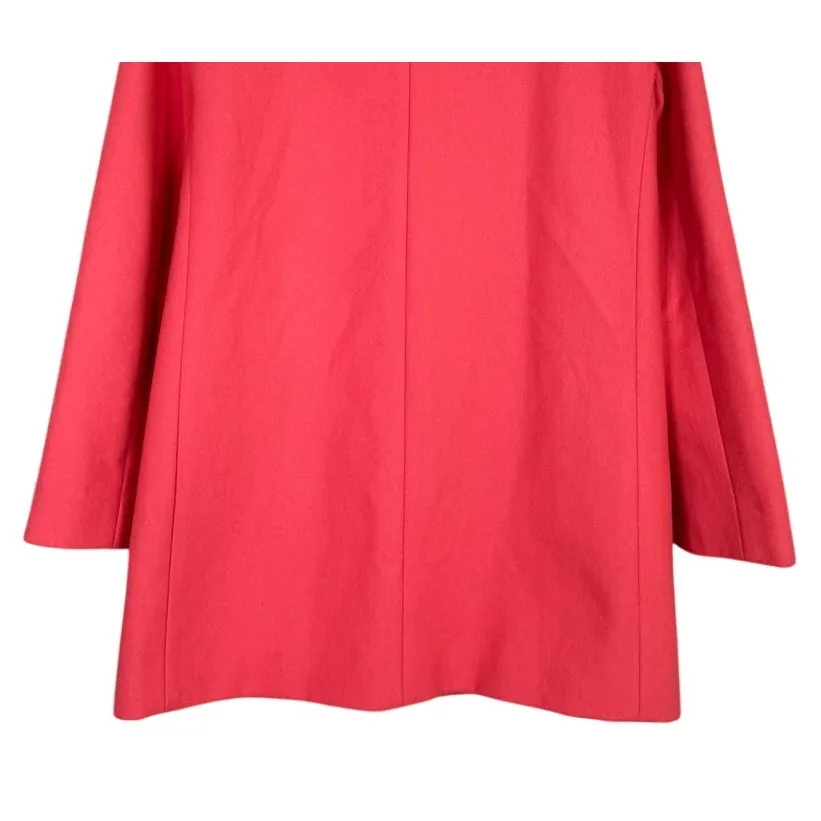 J. Crew Chic City Wool Blend Hidden Button Down Pea Coat Pockets Lined 4 Pink - Image 6