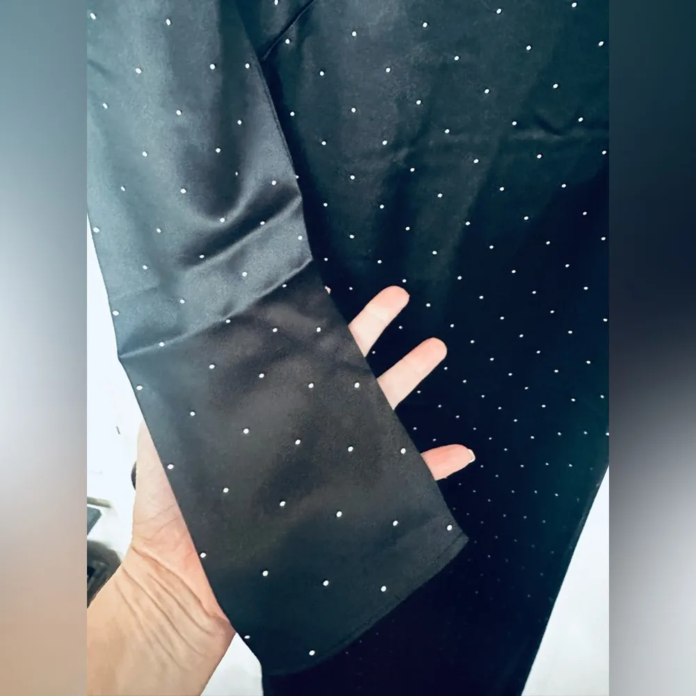 We Wore What Cowl Black Maxi Dress Polka Dot Size 4 NWT Gown - Image 8