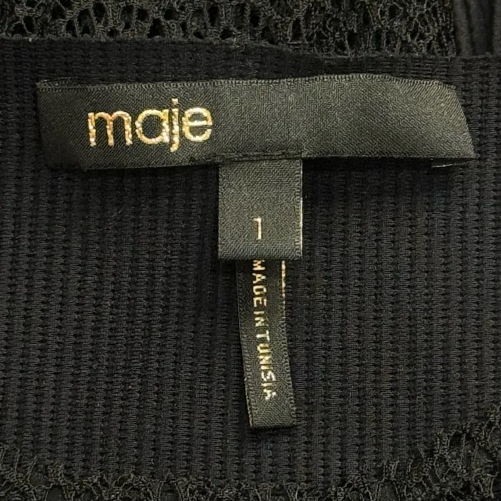 Maje Lysea Mixed Media Long‎ Sleeve Top Gothic Fairygoth Rocker Party Size 1 (S) - Image 6