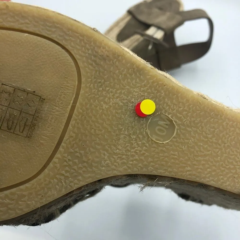 Vince Taupe Leather Espadrille Wedge Sandals Womens 10 Strappy Beachy Casual - Image 8