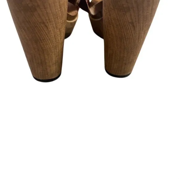 Biostep Womens Wedge Sandals Brown Leather Floral Embellished Ankle Strap Sz 10 - Image 3