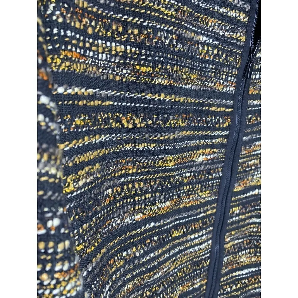 Lafayette 148 New York Jacket Size Medium Women's Pria Taverna Tweed Long Sleeve Tan - Image 3