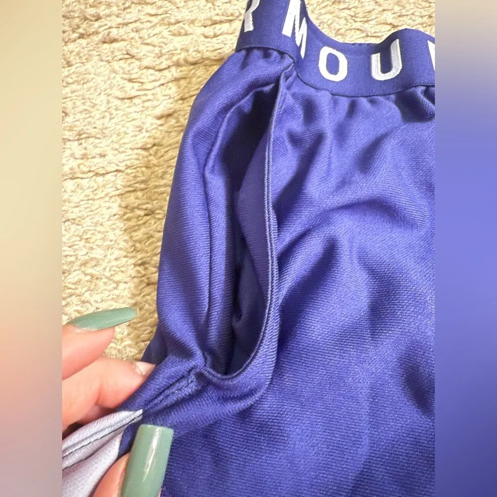 Under Armour Women's Light Blue and Royal Blue Play Up 3.0 Shorts - size XL - Image 6