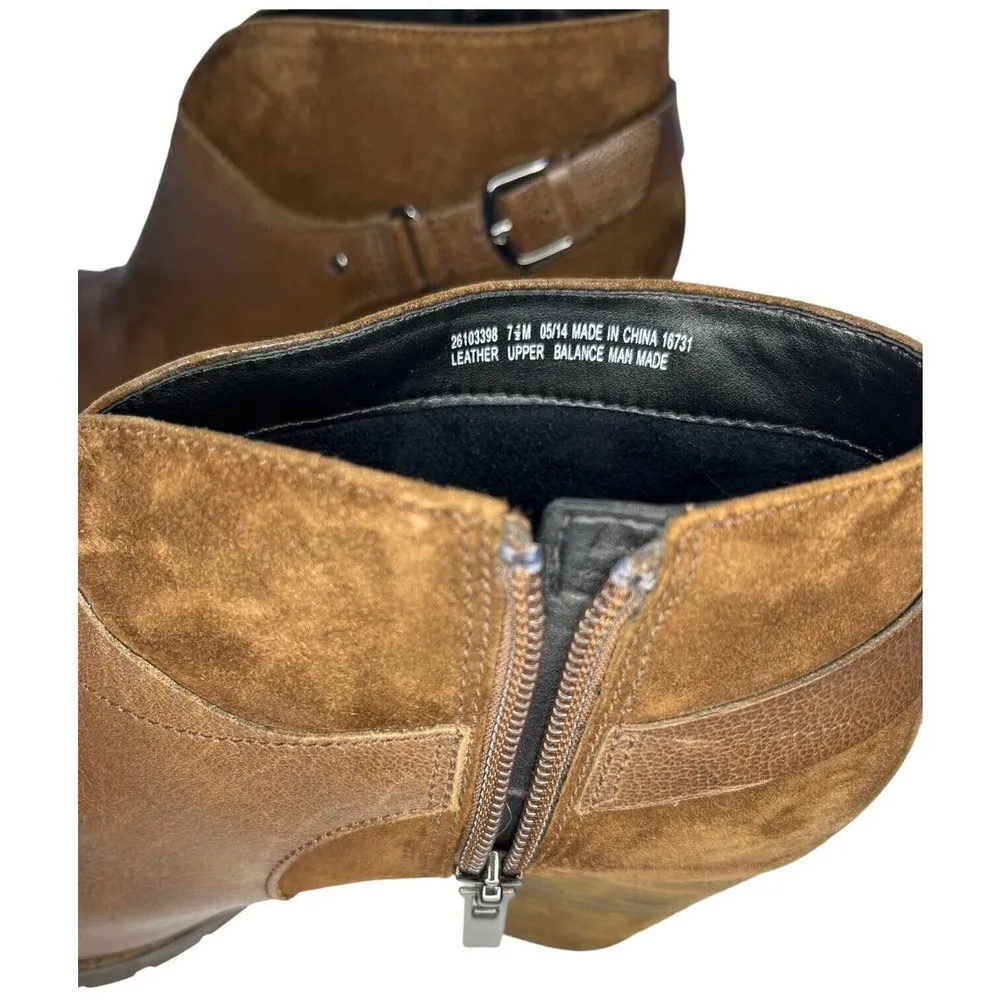 Clarks Artisan Mission Parker Leather Heeled Ankle Chelsea Bootie Brown 7.5 - Image 3