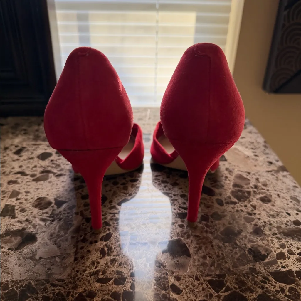 Guess Red Soft Heels with Gold Pointed Accents! - Image 3