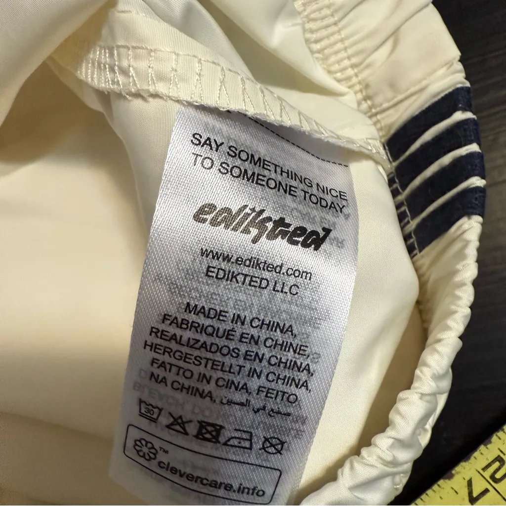 Edikted Cream Joggers with Black Stripe - Image 6