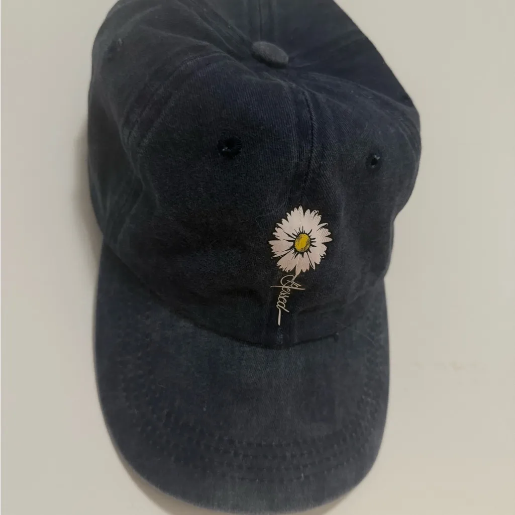 Blue Cap with Daisy Embroidery - Image 2