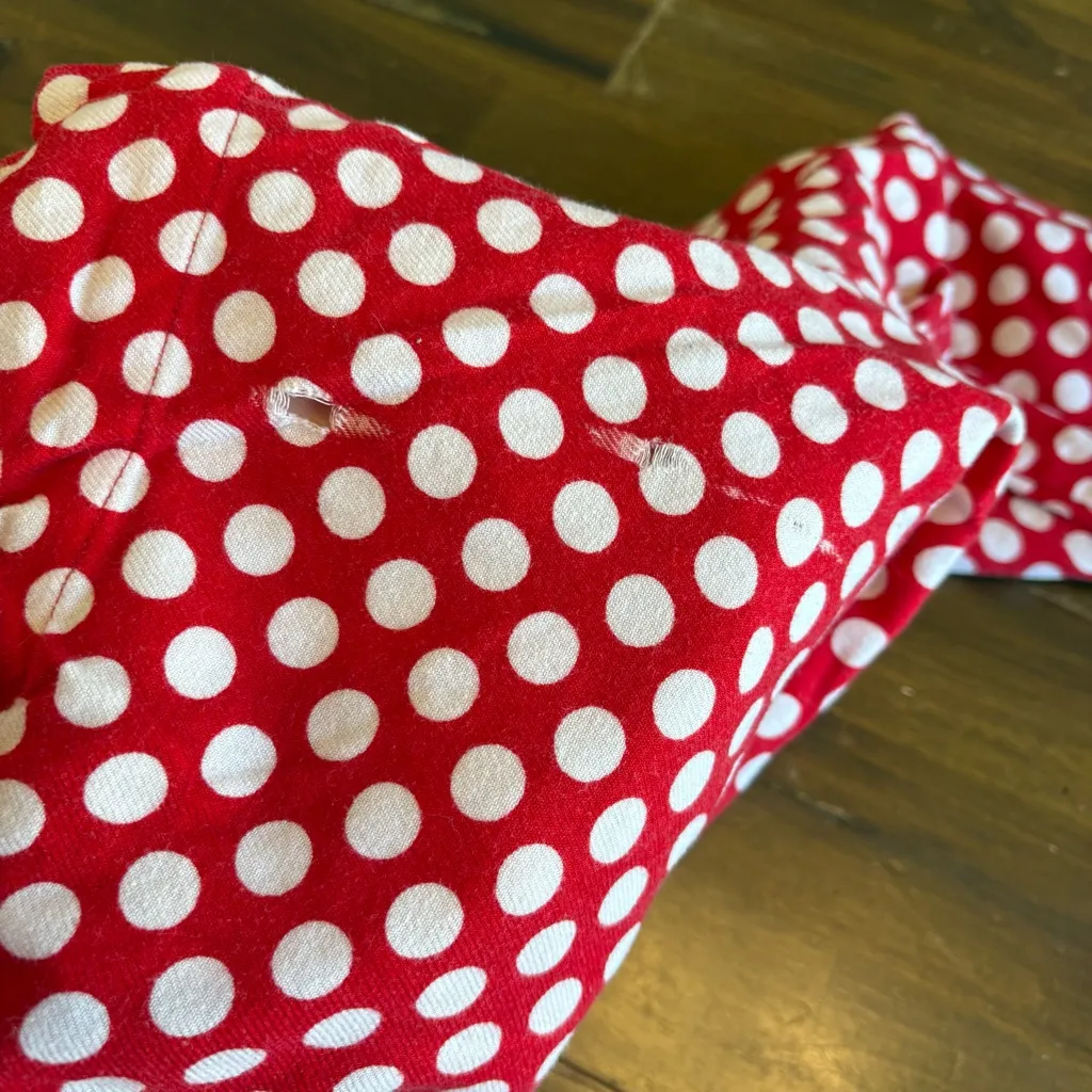 PINK Victoria’s Secret Y2K Red Polk A Dot Wide Leg Pajama Pants Baggy Booty Logo - Image 11