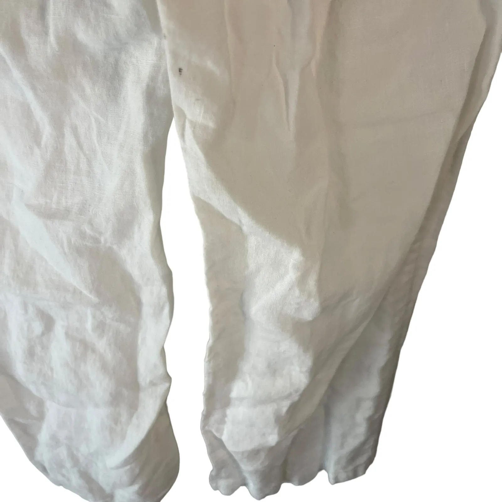 Ellen Tracy Size Medium Linen‎ White Flowy Lightweight Straight Leg Pants - Image 6